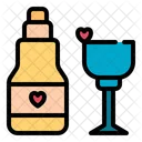 Wine Love Romance Icon
