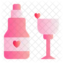 Wine Love Romance Icon
