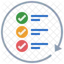 Wiederholt Checkliste Routine Symbol