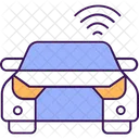 Coche Wifi Senales En El Coche Autonomo Icono