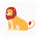 WIld lion sitting  Icon