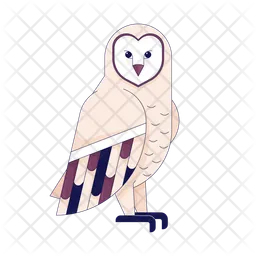 Wild owl in winter  Icon