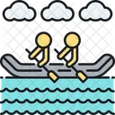 Wildwasserrafting Boot Rafting Symbol