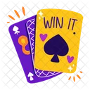 Win It Cards Lettering Icon