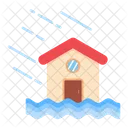 Wind Disaster House Flood Icon