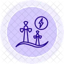 Wind Energy Line Icon Icon