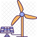 Wind Fan With Solar Solar Plant Icon