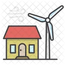 Wind Powered House Windmill Ecology Icon