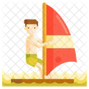 Wind Surfing Sailboarding Boardsailing Icon
