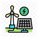 Wind Und Solarenergie Windmuhle Solarpanel Symbol