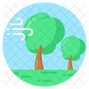 Windy Weather Windstorm Forest Storm Icon