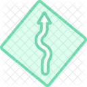 Winding Arrow Duotone Line Icon Icon