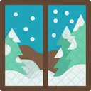 Window Winter Snowing Icon