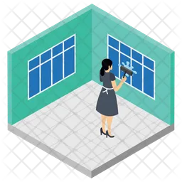 Window Cleaning Icon - Download in Isometric Style