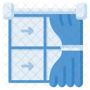 Window Curtain Home Icon