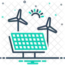 Windpark Windenergie Solarpanel Symbol