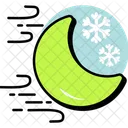Windy Night Night Weather Icon