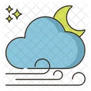 Windy Night Windy Cloudy Night Icon
