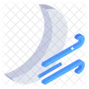 Windy Night Windy Weather Forecast Icon