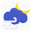 Windy Weather Forecast Windy Night Icon