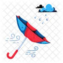 Windy Rain Rainstorm Wind Storm Icon