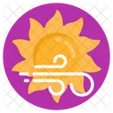 Windy Sunny Day Wind Blowing Windy Season Icon