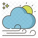 Windy Sunny Wind Day Cloudy Icon