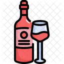 Wine Bottle Glasses Icon