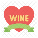 Wine Heart Ribbon Icon