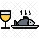 Wine And Fish  Icon