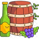 Wine Barrel Beverage Icon