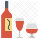 Wine Bottle Wine Glass Icon