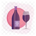 Wine Bottle Wine Glass Drink Icon