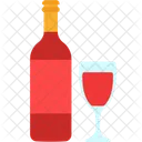 Wine Bottle And Glass Drink Wine Icon