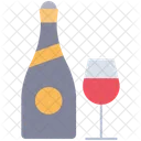 Wine Bottlee Wine Glass Icon