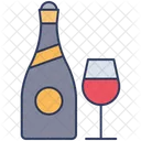 Wine Bottlee Wine Glass Icon
