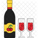 Wine Glass Champagne Bottle Icon