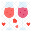 Wine Glass Heart Icon