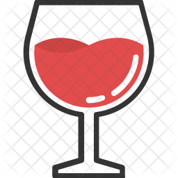 Wine Glass Icon - Download in Colored Outline Style