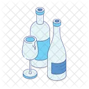 Wine Glass Glass Wine Bottle Icon