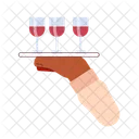 Tray Holding Glasses Wine Drinks Wineglasses Icône