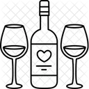 Wine Heart With Glass  Icon