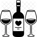 Wine Heart With Glass Love Valentine Icon