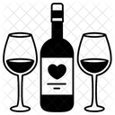 Wine Heart With Glass Love Valentine Icon