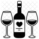 Wine Heart With Glass Love Valentine Icon