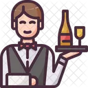 Waiter Wine Catering Icon