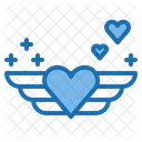 Wing Heart Wedding Card Message Icon