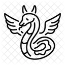 Winged Serpent Snake Mystical Icon