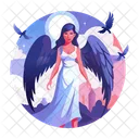 Winged Woman Girl Scary Icon