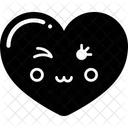 Set Dark Heart Emoji Icon Icon